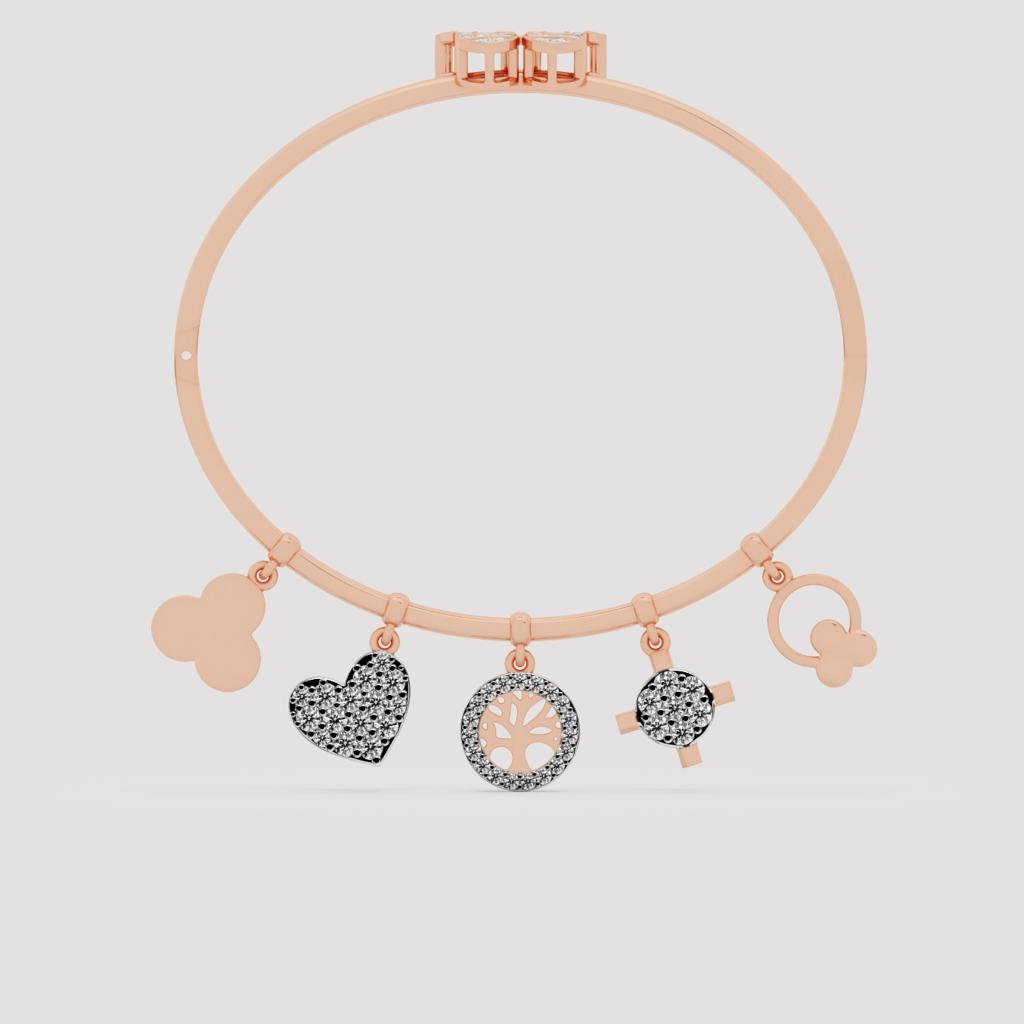 Butterfly Charm Diamond Bracelet