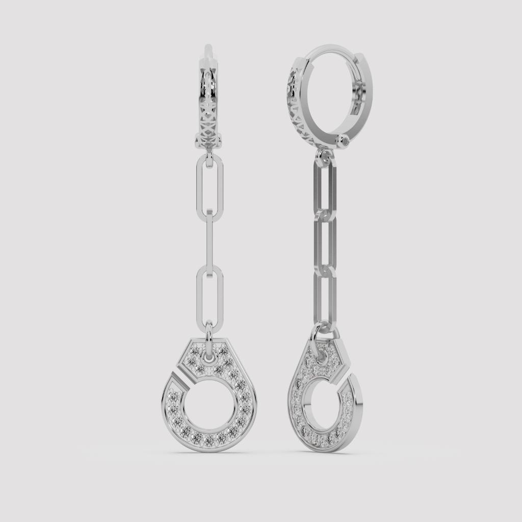 Chain Drop Huggie Earrings