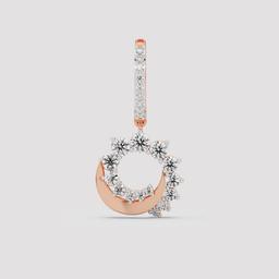 Crescent Moon Hoop Drop Earrings