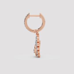 Crescent Moon Hoop Drop Earrings