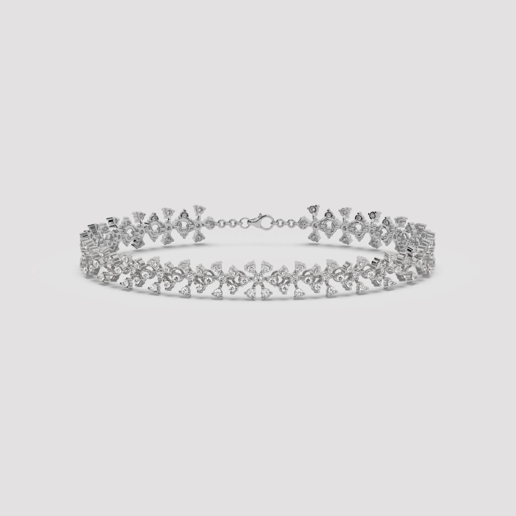 Floral Cluster Diamond Bracelet