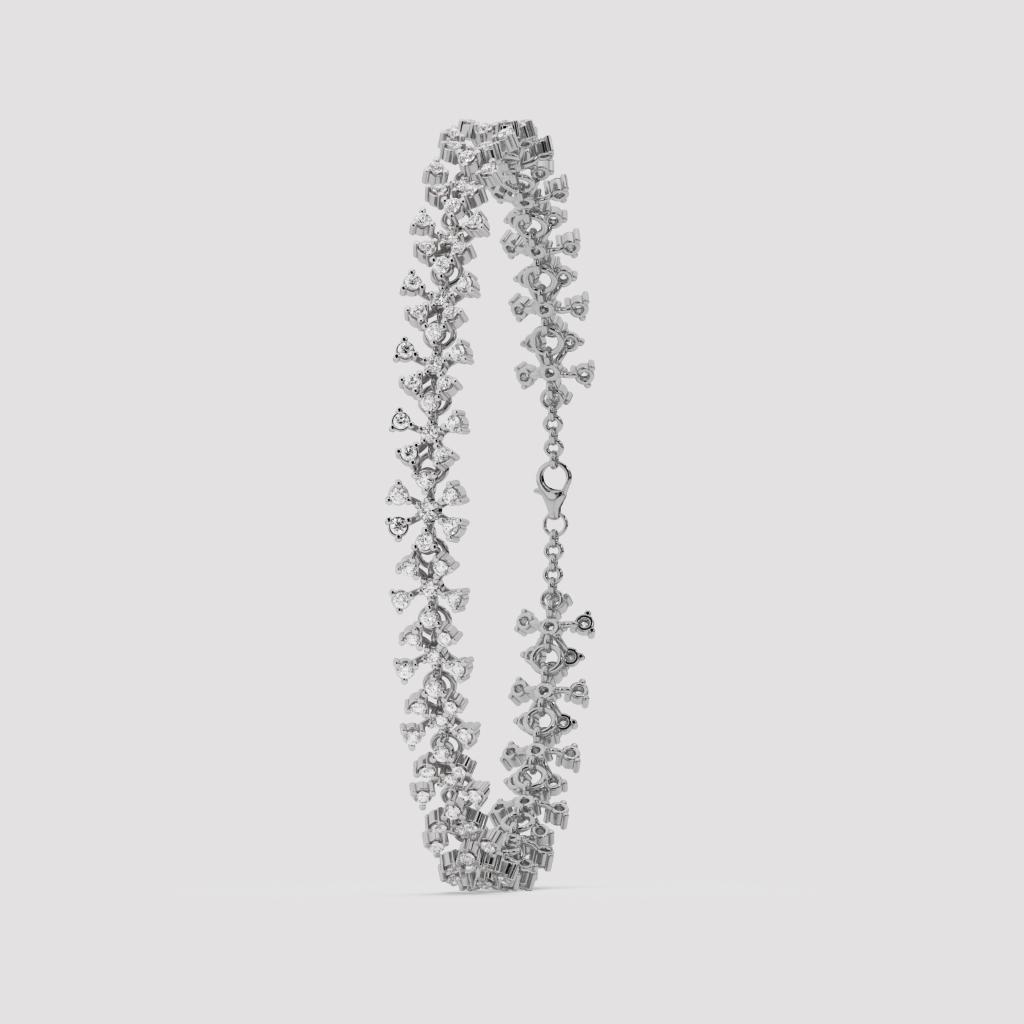 Floral Cluster Diamond Bracelet