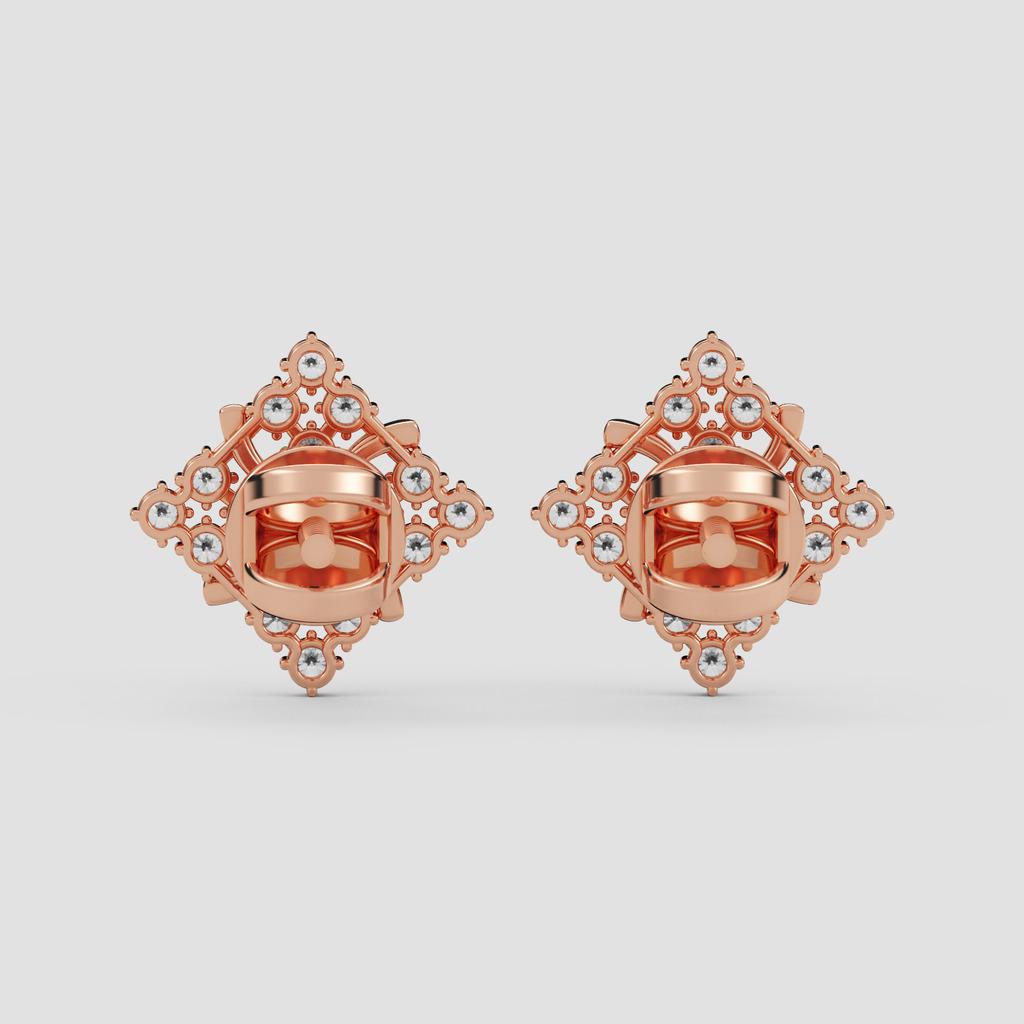 Floral Diamond Cluster Earrings