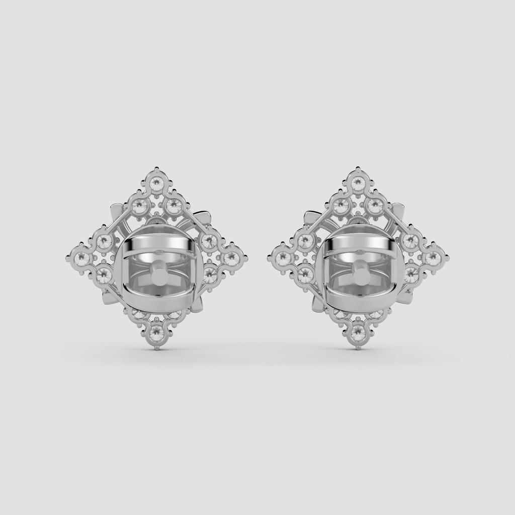 Floral Diamond Cluster Earrings