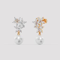 Floral Pearl Drop Earrings