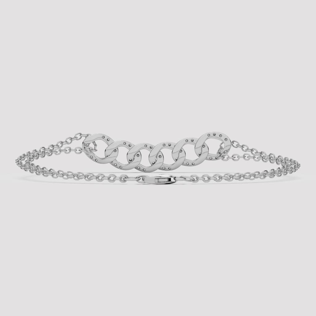 Interlocking Link Diamond Bracelet