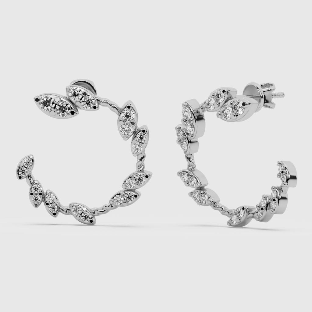 Leaf Wreath Hoop Earrings