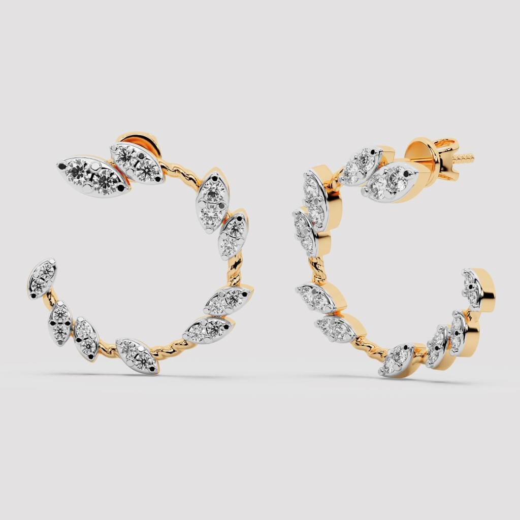 Leaf Wreath Hoop Earrings