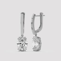 Oval Diamond Drop Earrings