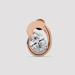 Oval Diamond Teardrop Studs