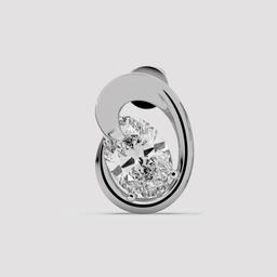 Oval Diamond Teardrop Studs