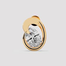 Oval Diamond Teardrop Studs