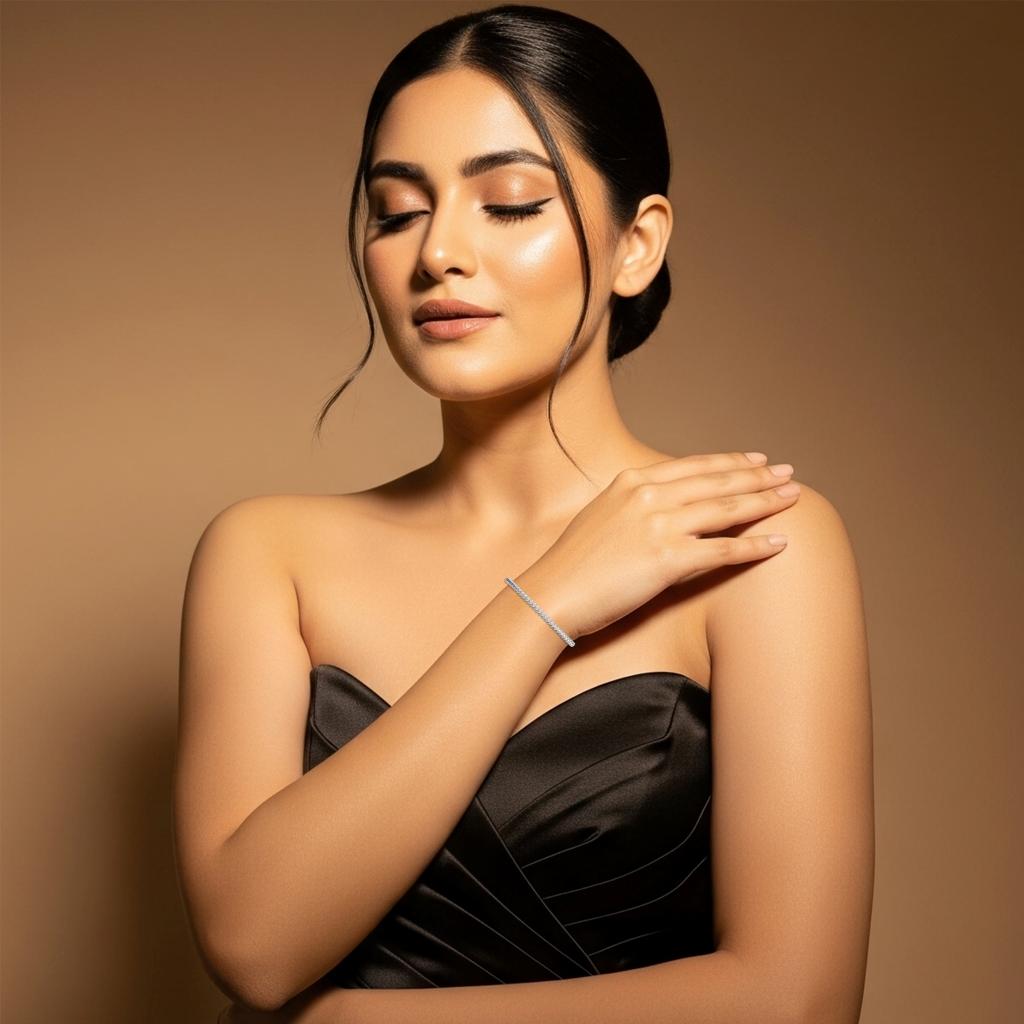 Pear Diamond Station Bangle