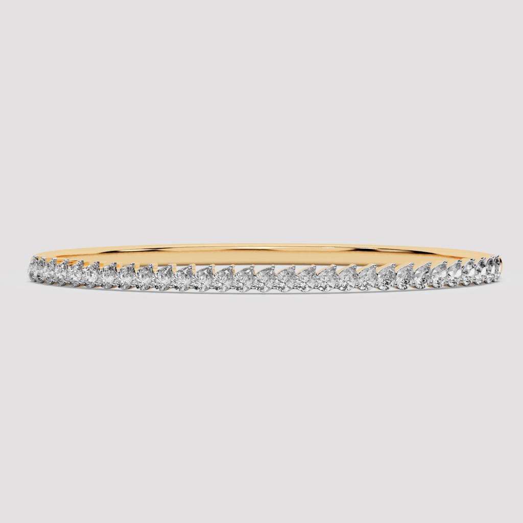 Pear Diamond Station Bangle