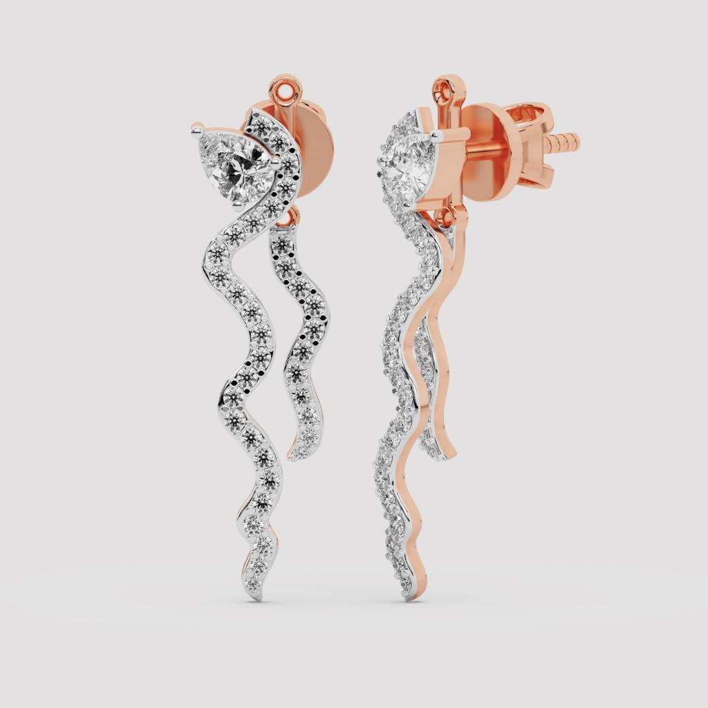 Pear Diamond Wavy Drops