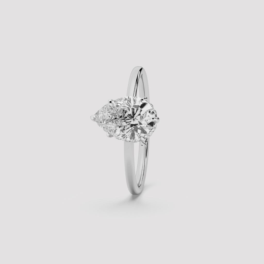 Pear Three-Stone Ring