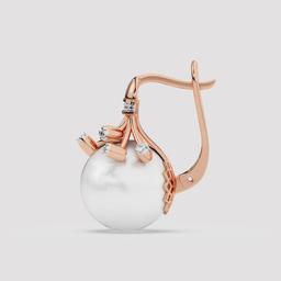 Pearl Diamond Crown Earrings