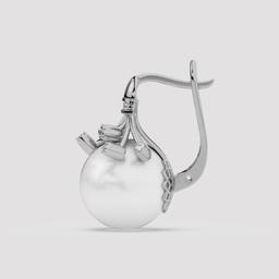 Pearl Diamond Crown Earrings