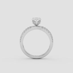 Radiant Crossover Solitaire Ring