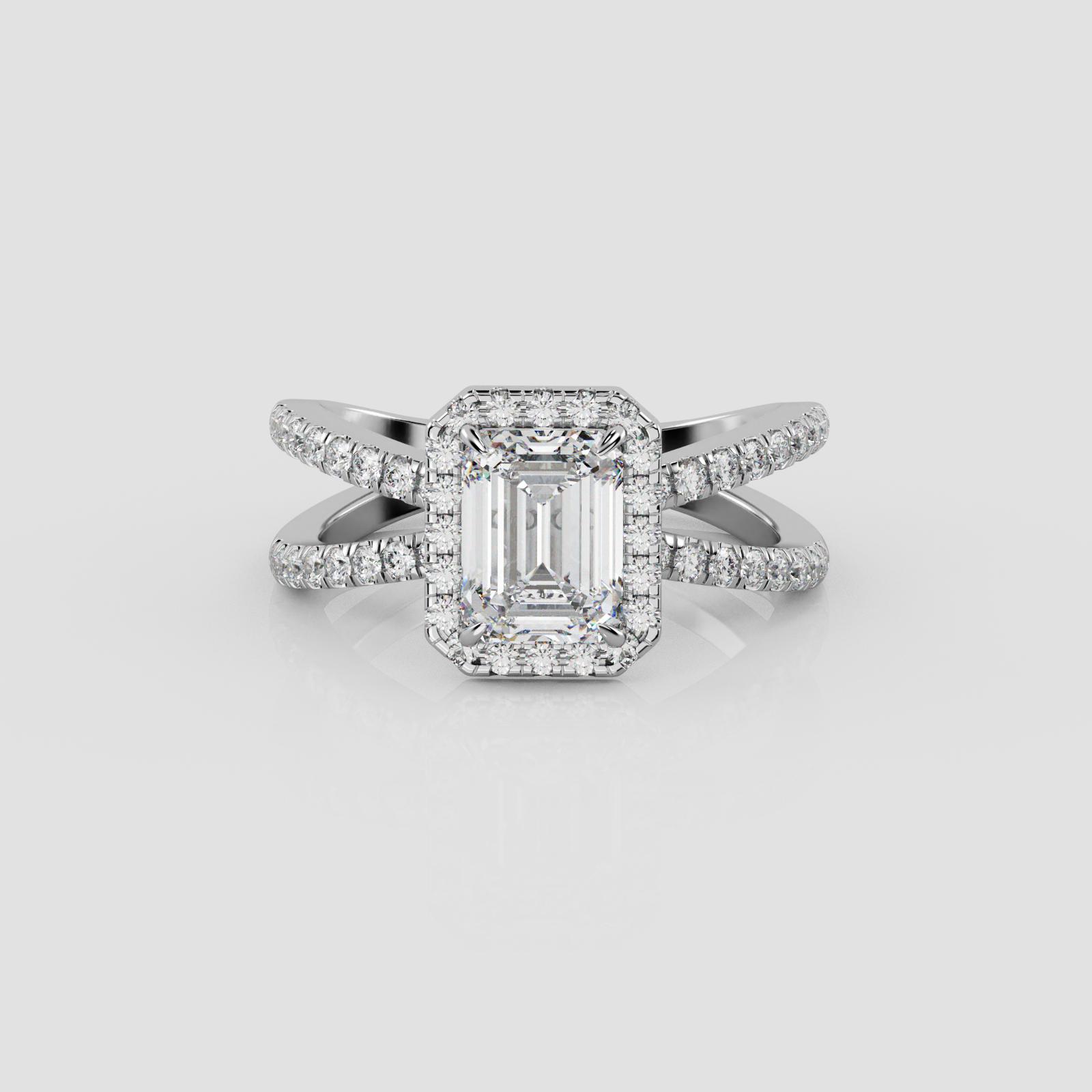 Radiant Emerald Halo Ring