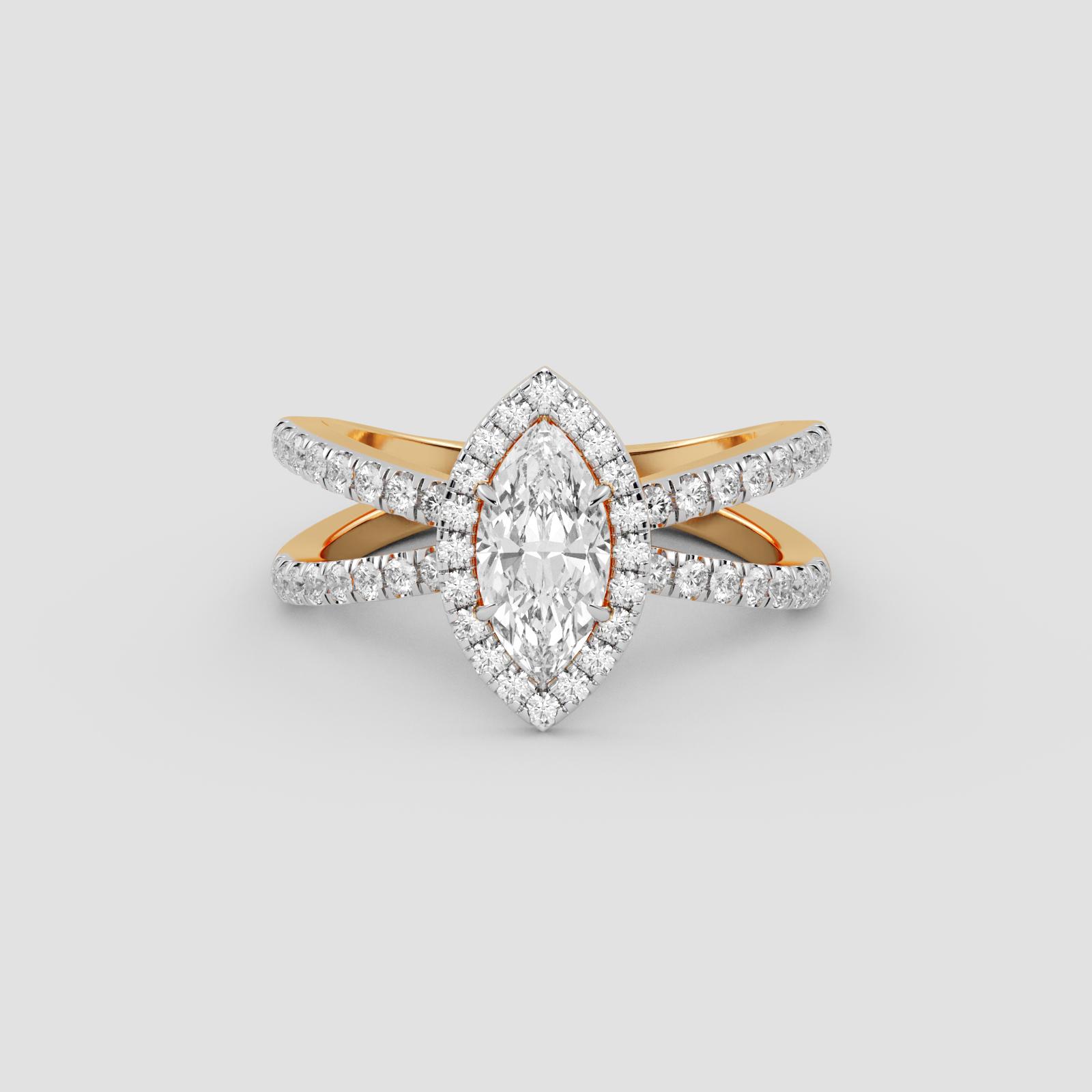Radiant Marquise Halo Ring