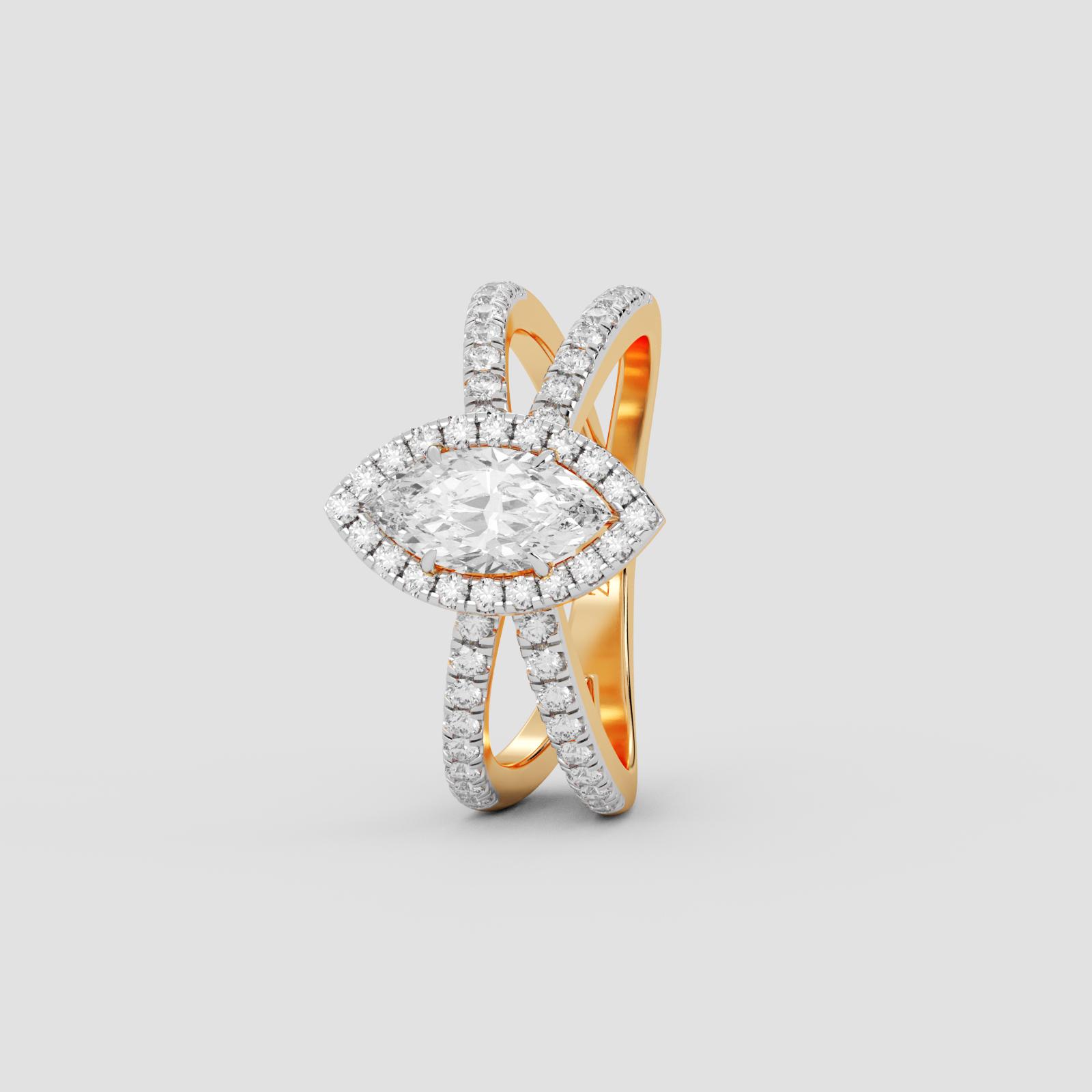 Radiant Marquise Halo Ring