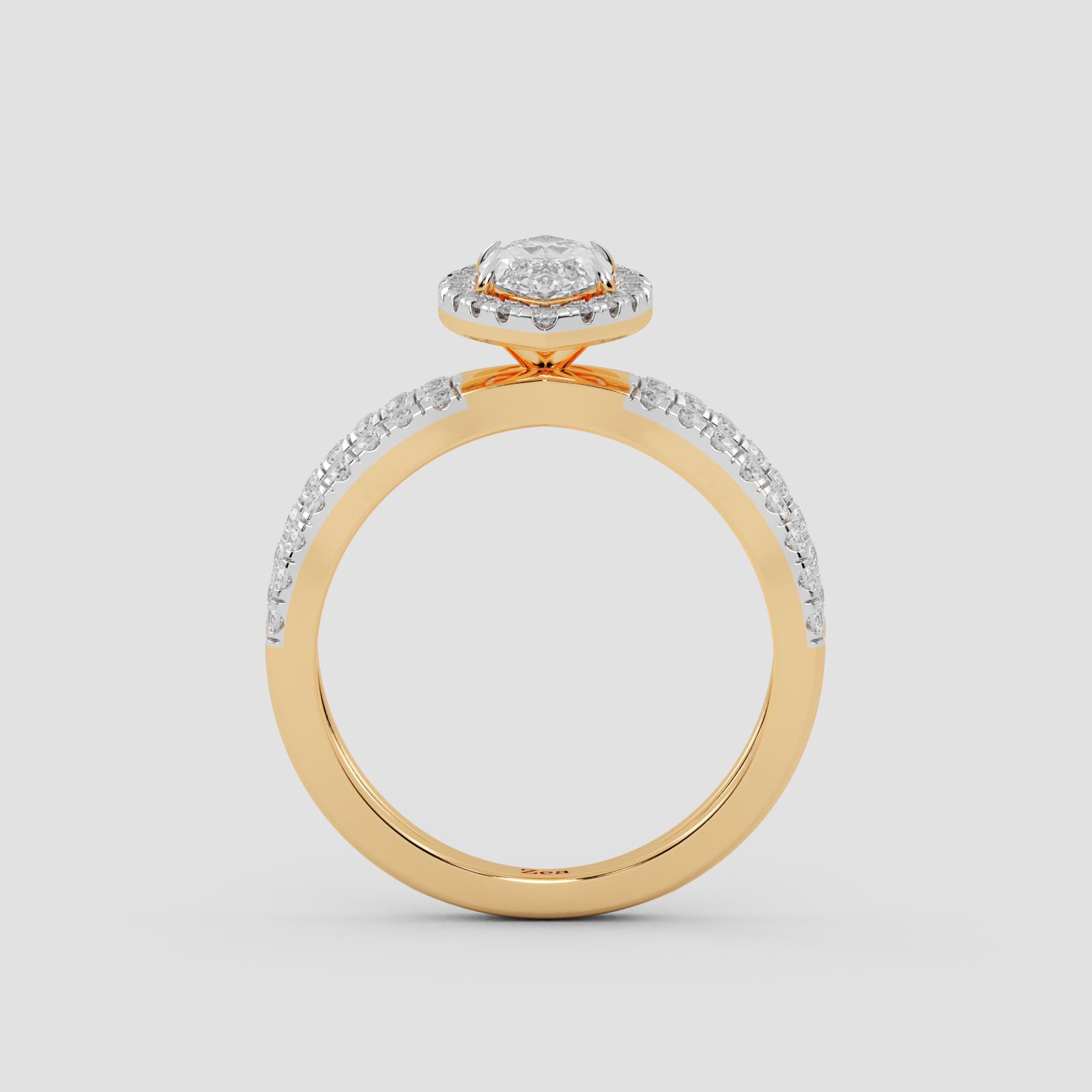 Radiant Marquise Halo Ring