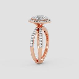Radiant Pear Halo Ring
