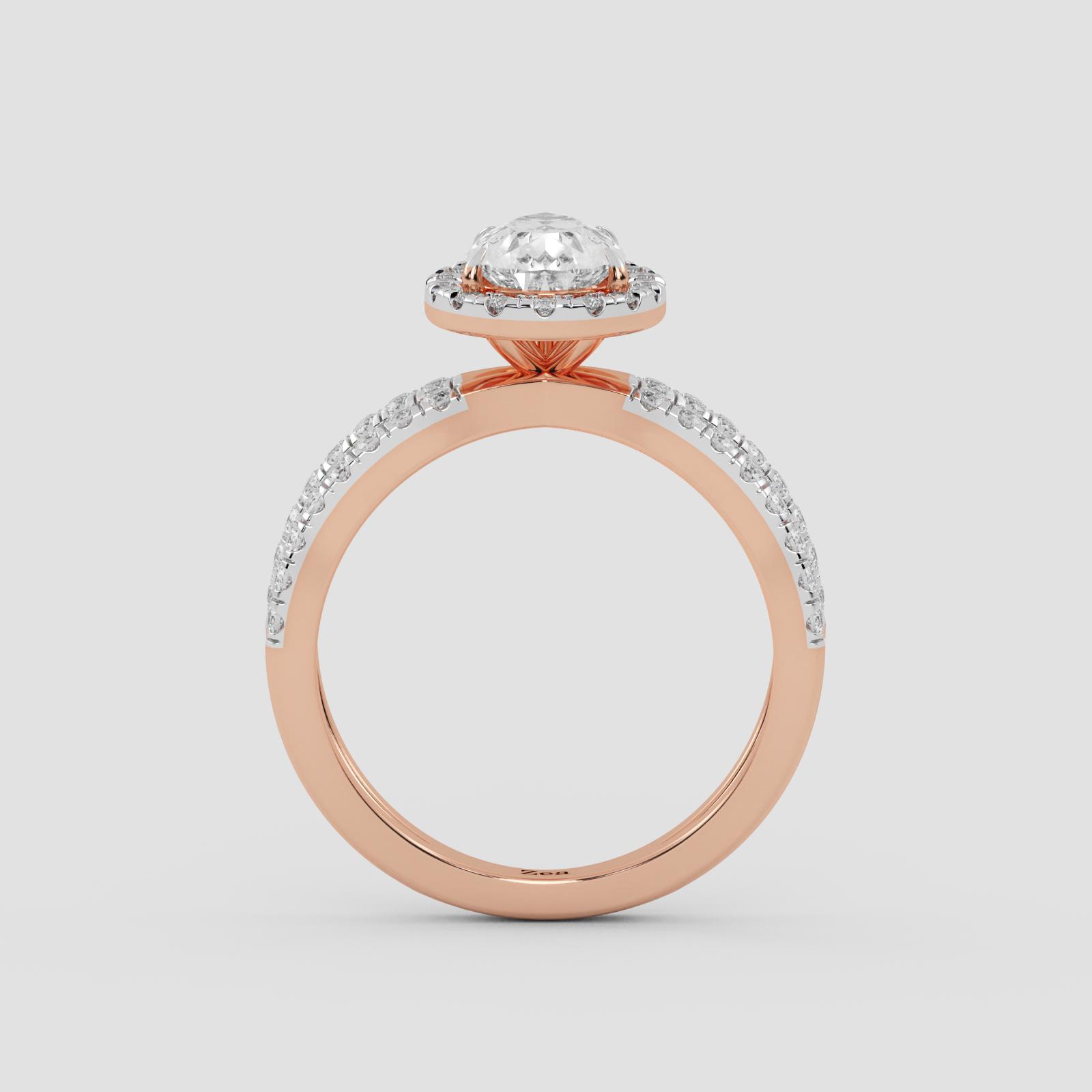 Radiant Pear Halo Ring