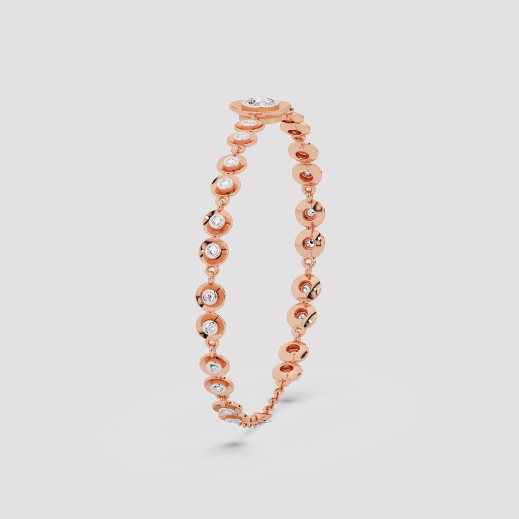 Round Bezel Diamond Bracelet