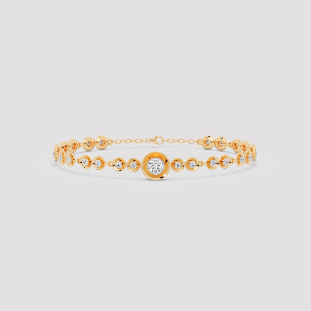 Round Bezel Diamond Bracelet