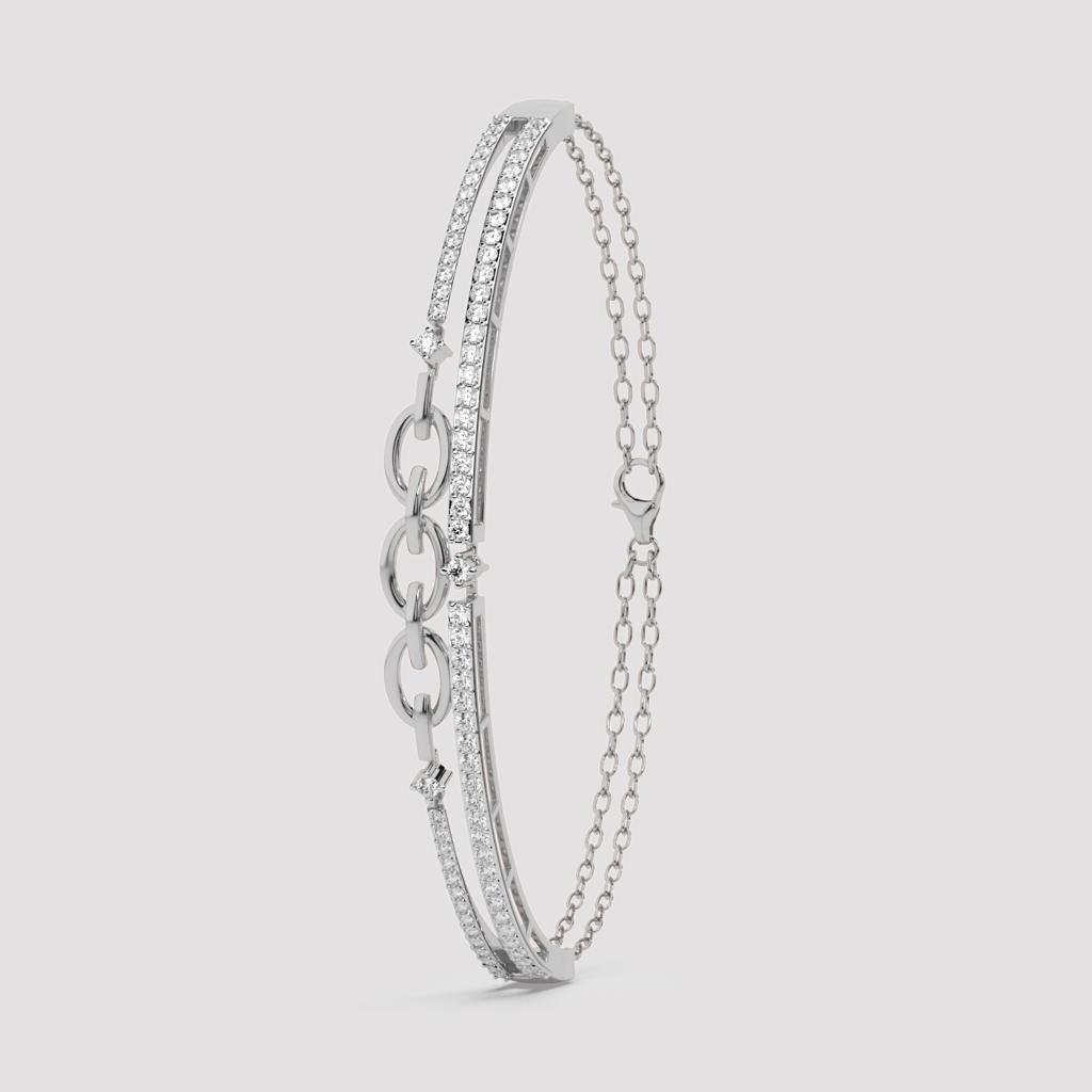 Round Diamond Hybrid Bangle