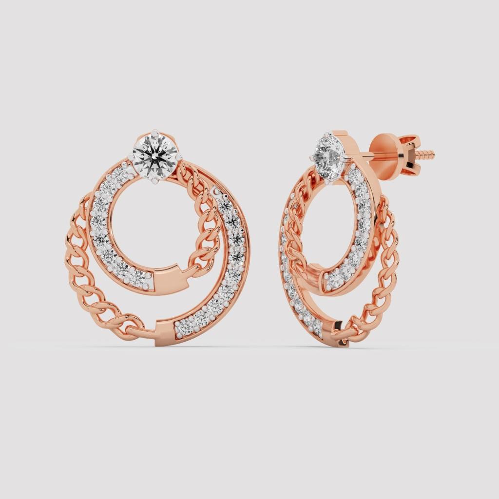 Round Diamond Intertwined Studs