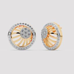 Round Diamond Sunburst Studs