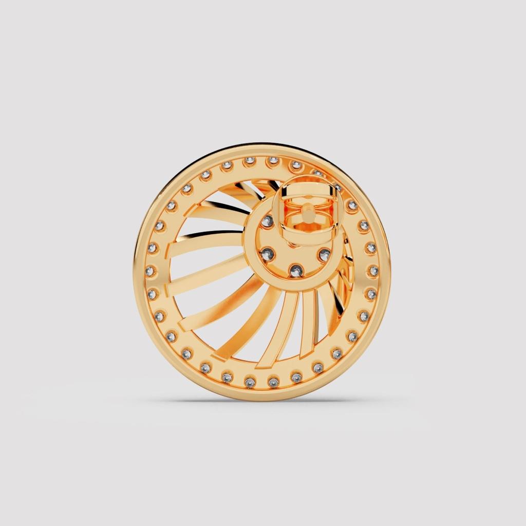 Round Diamond Sunburst Studs
